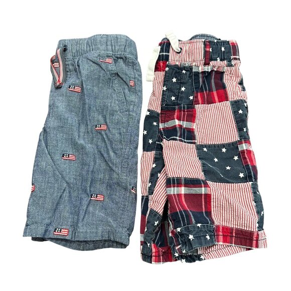 Gymboree Shorts Boys Size 6 Red White Blue Patriotic USA 4th of July Pull On - Picture 1 of 10
